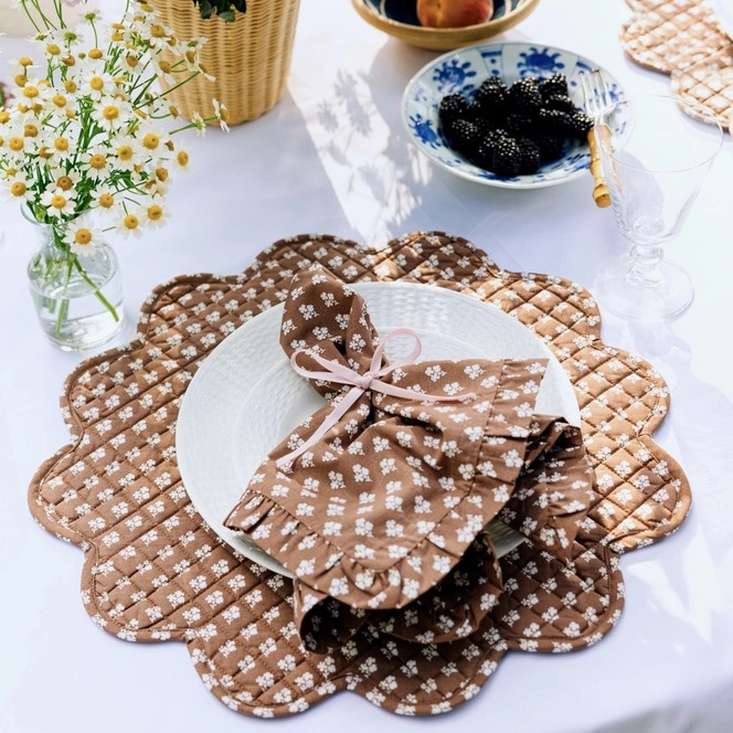 Brown Floral Quilted Placemat – Stitch-Able brown-floral-quilted-placemat-stitch-able