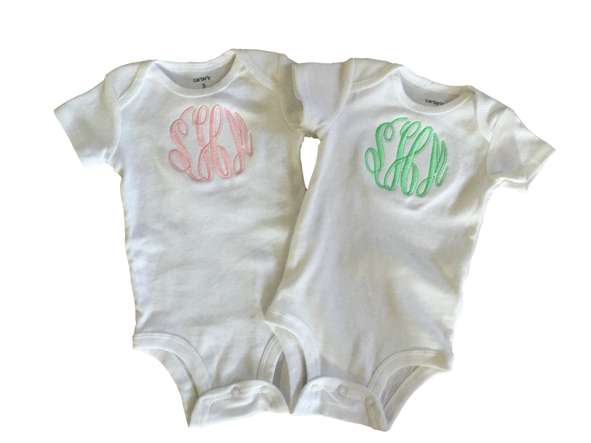 Monogrammed onesies hot sale for baby girl