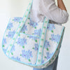 Monogrammed Expandable Tote- Hydrangea