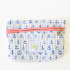 Monogrammed Expandable Tote- Blue Fish