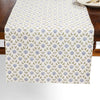 Seashell Blockprint Table Runner- Blue