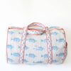 Monogrammed Weekender Tote- Blue Fish