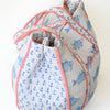 Monogrammed Expandable Tote- Blue Fish