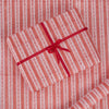 Block Print Wrapping Paper Sheets- Red Floral Stripe