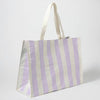 Collapsible Beach Bag- Lilac Stripe