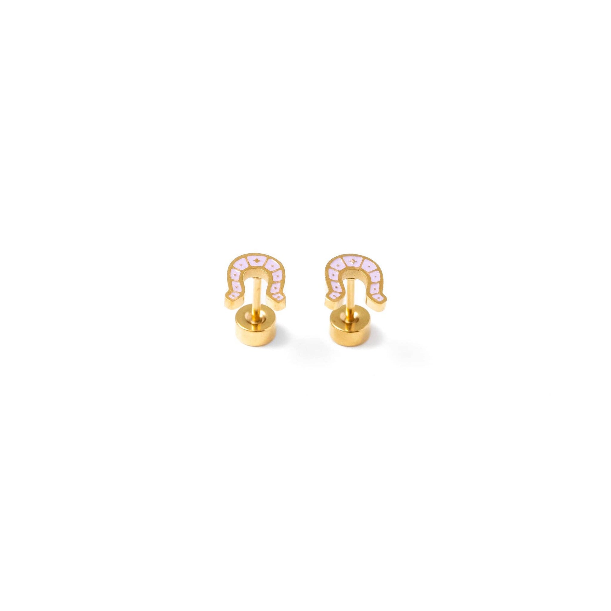 Enamel Horseshoe Earrings