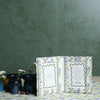 Blockprint Picture Frame Folding Book, 4x6 in Forget-Me-Not