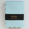 Scalloped Edge Notepad | Aqua + Blue Edge