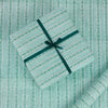 Block Print Wrapping Paper Sheets- Green Floral Stripe