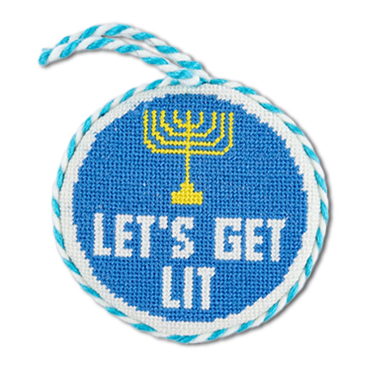 "Let's Get Lit" Needlepoint Ornament