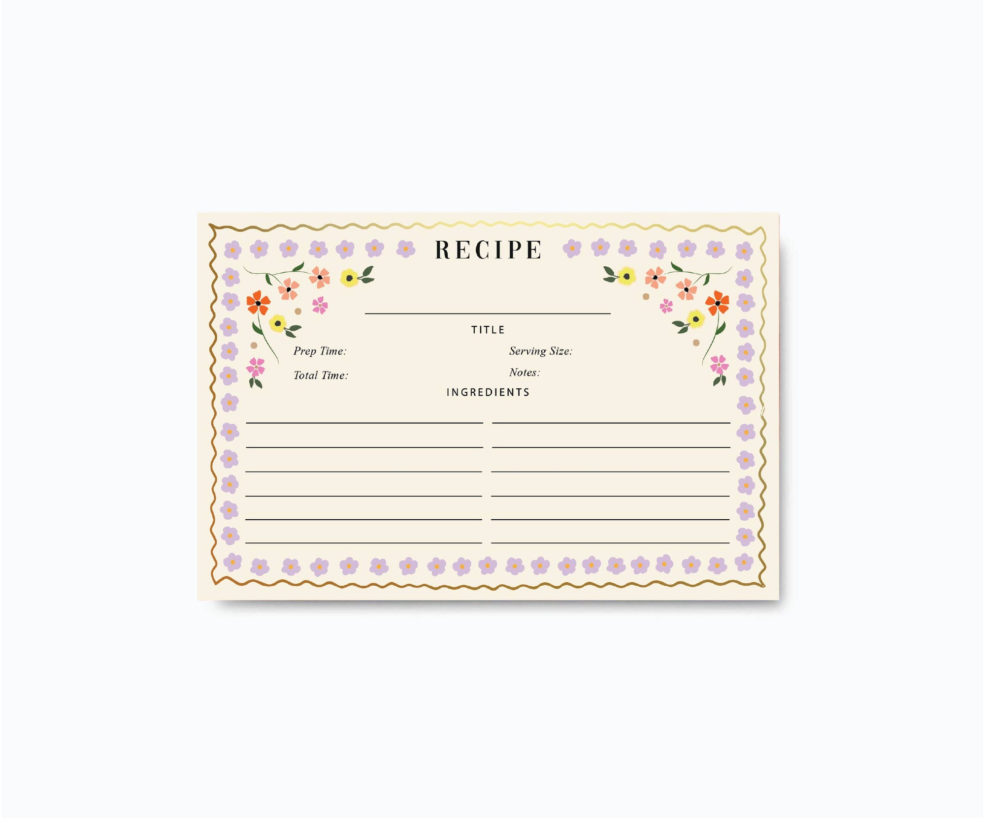Mosaic Floral Recipe Cards