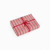 Block Print Wrapping Paper Sheets- Red Floral Stripe