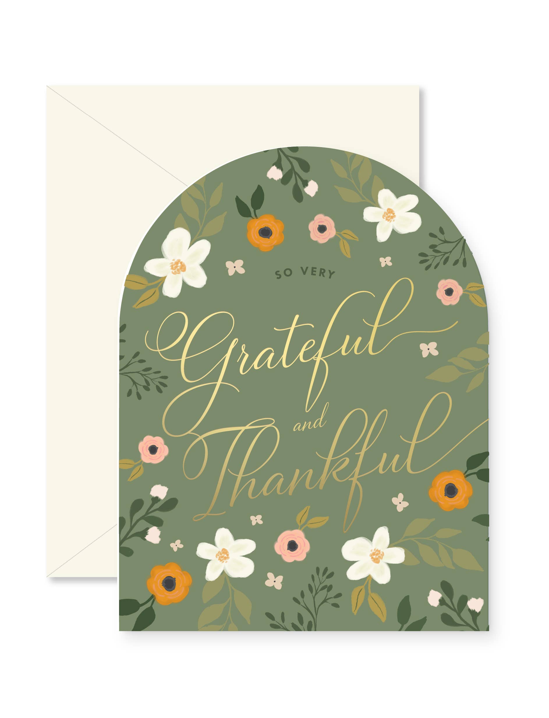 "Grateful and Thankful" Arch Greeting Card