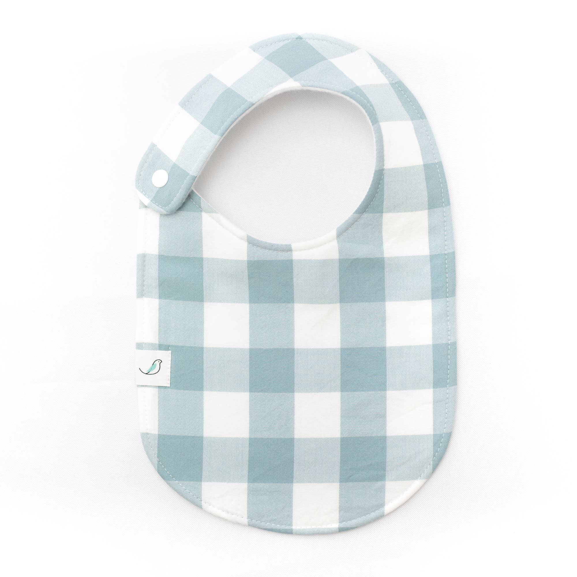 Charlie Snap Bib - Light Blue Gingham