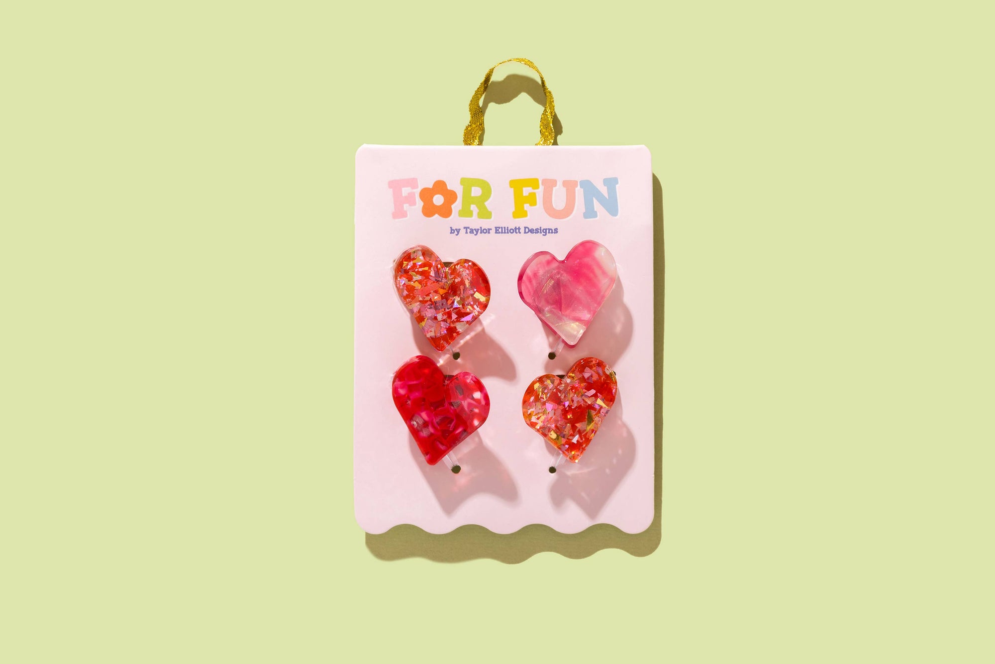 Mini Claw Hair Clip Set- Hearts