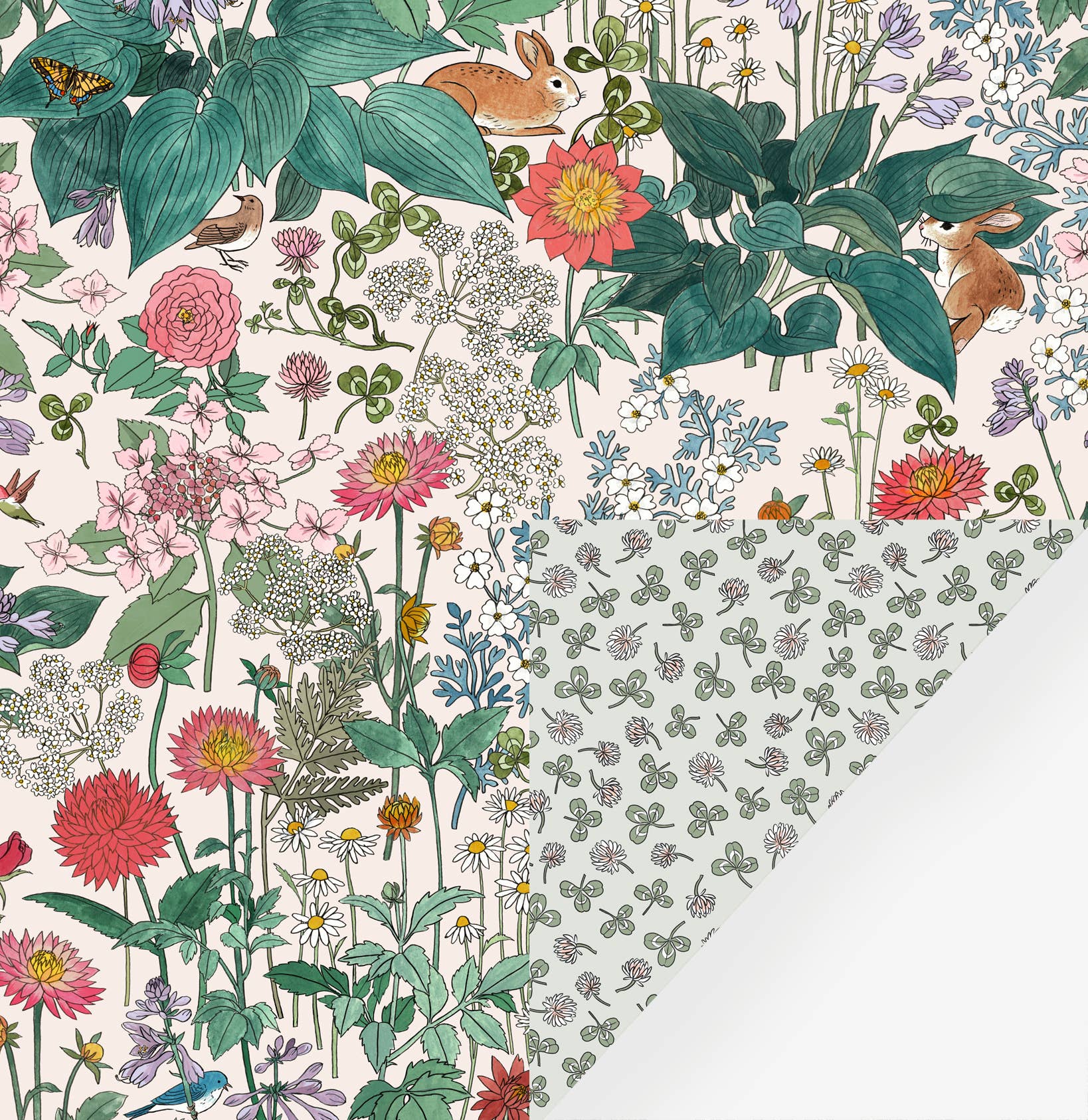 Clover Double Sided Wrapping Paper Sheets (S/2)
