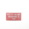 "Husband's Tab" (Blush) Iron On Patch