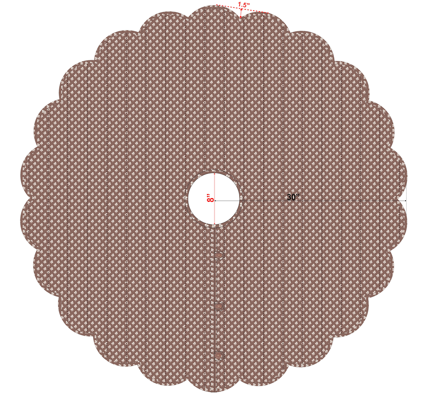 Constance Reversible Scalloped Tree Skirt