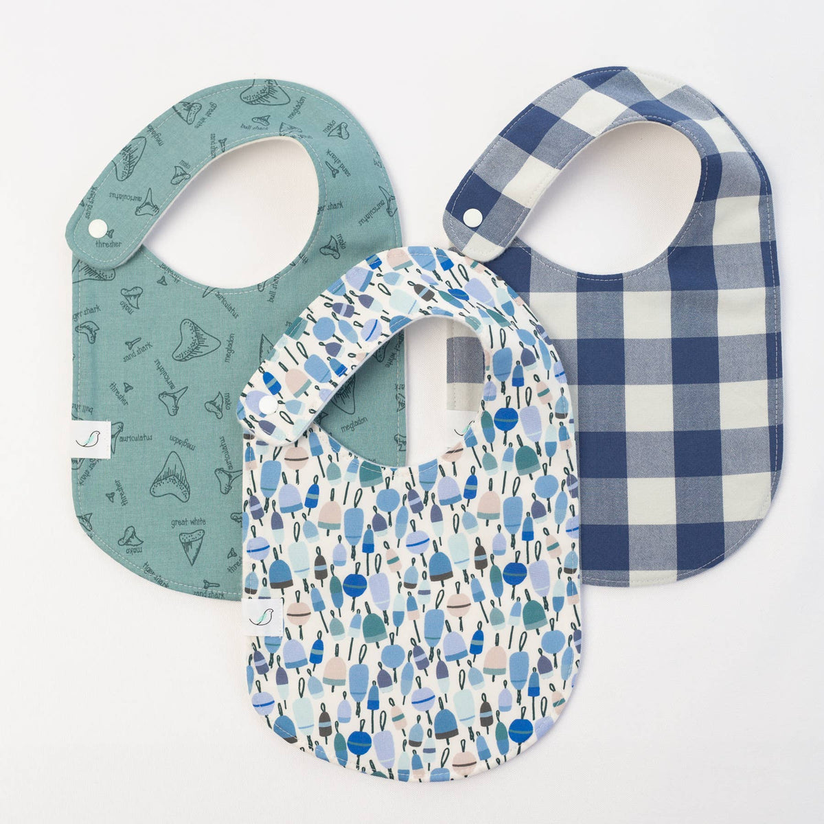 Charlie Snaps Charlie Snap Bib - Shark Teeth – Stitch-Able