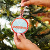 "Overserved" Needlepoint Ornament