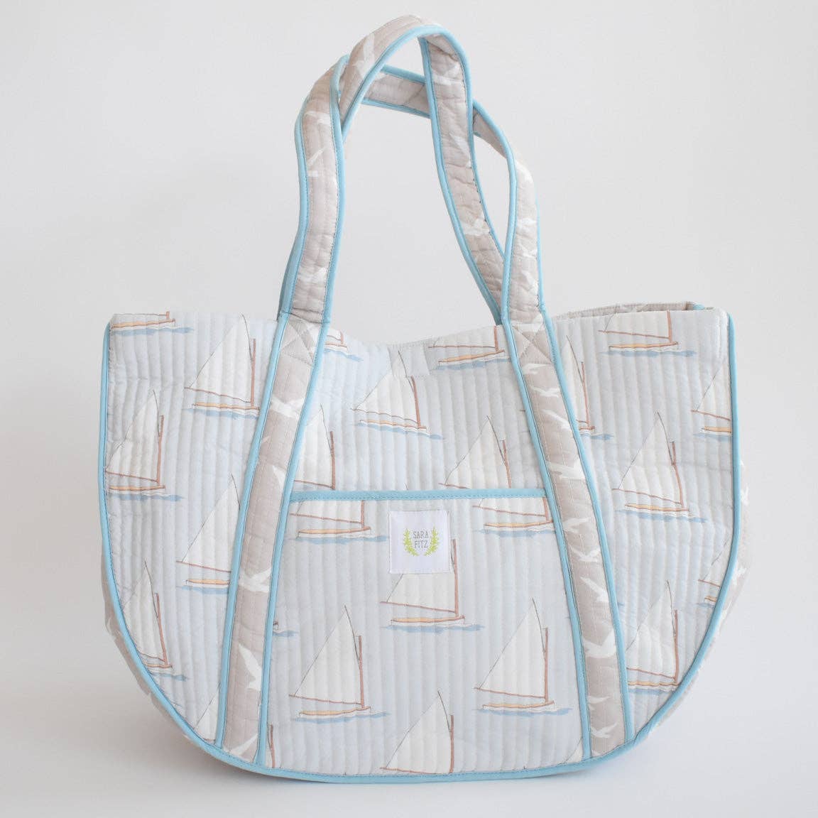 Monogrammed Expandable Tote- Sailboat