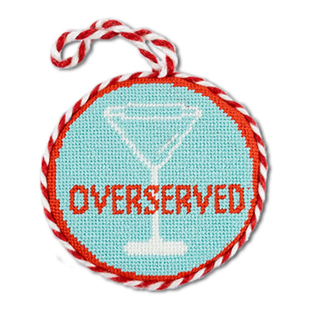 "Overserved" Needlepoint Ornament