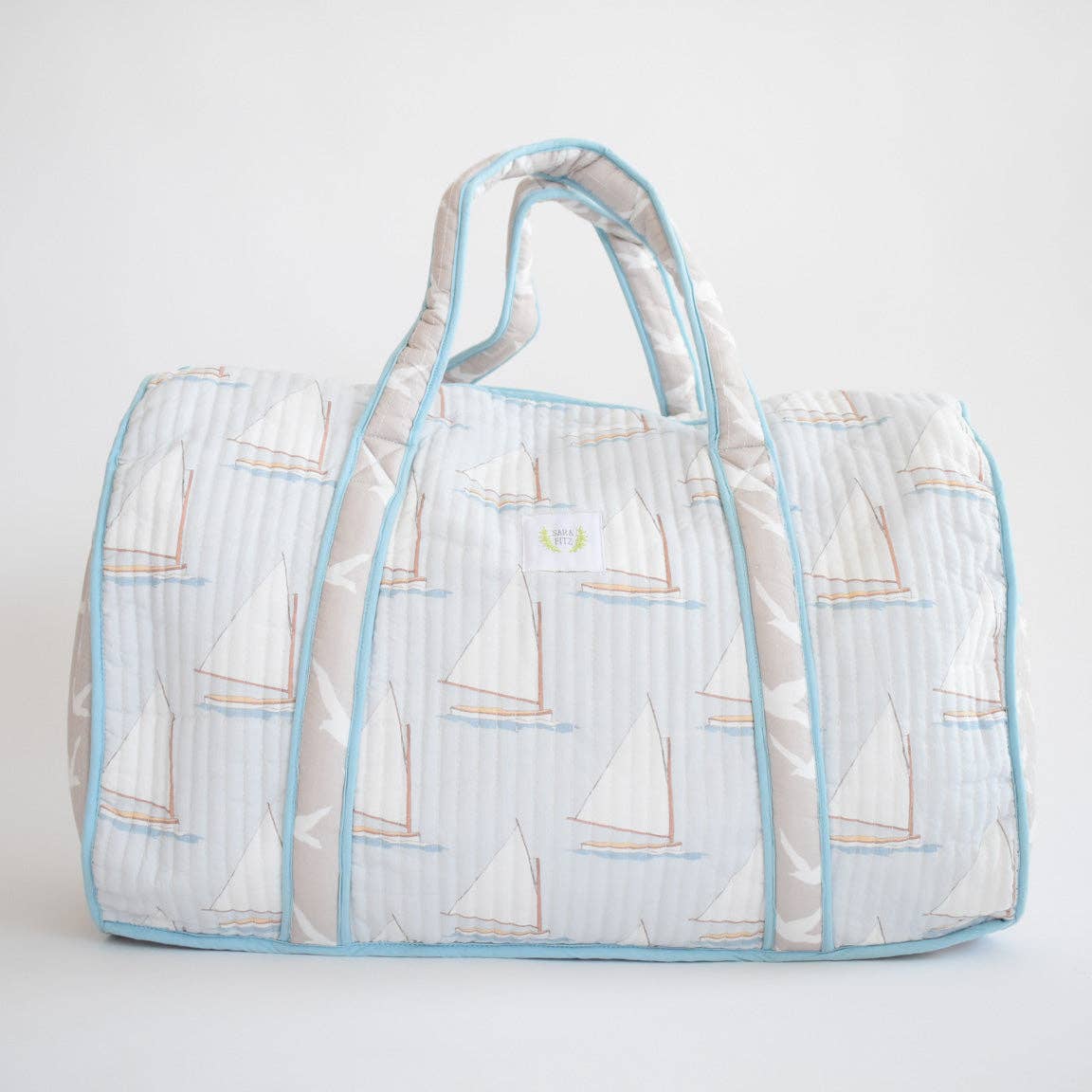 Monogrammed Weekender Tote- Sailboats