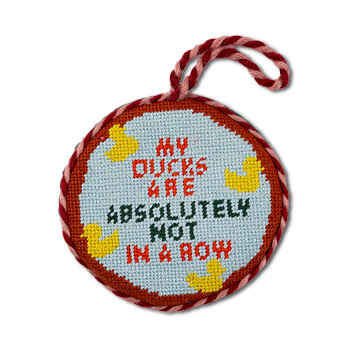 "Ducks in a Row" Needlepoint Ornament