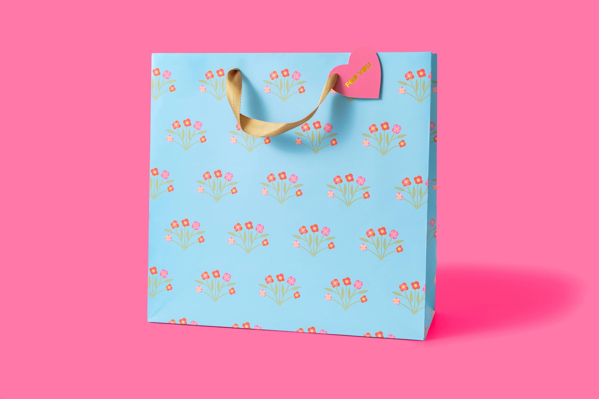 Blue Floral Gift Bag