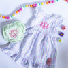 Girls Monogrammed Seersucker Dress