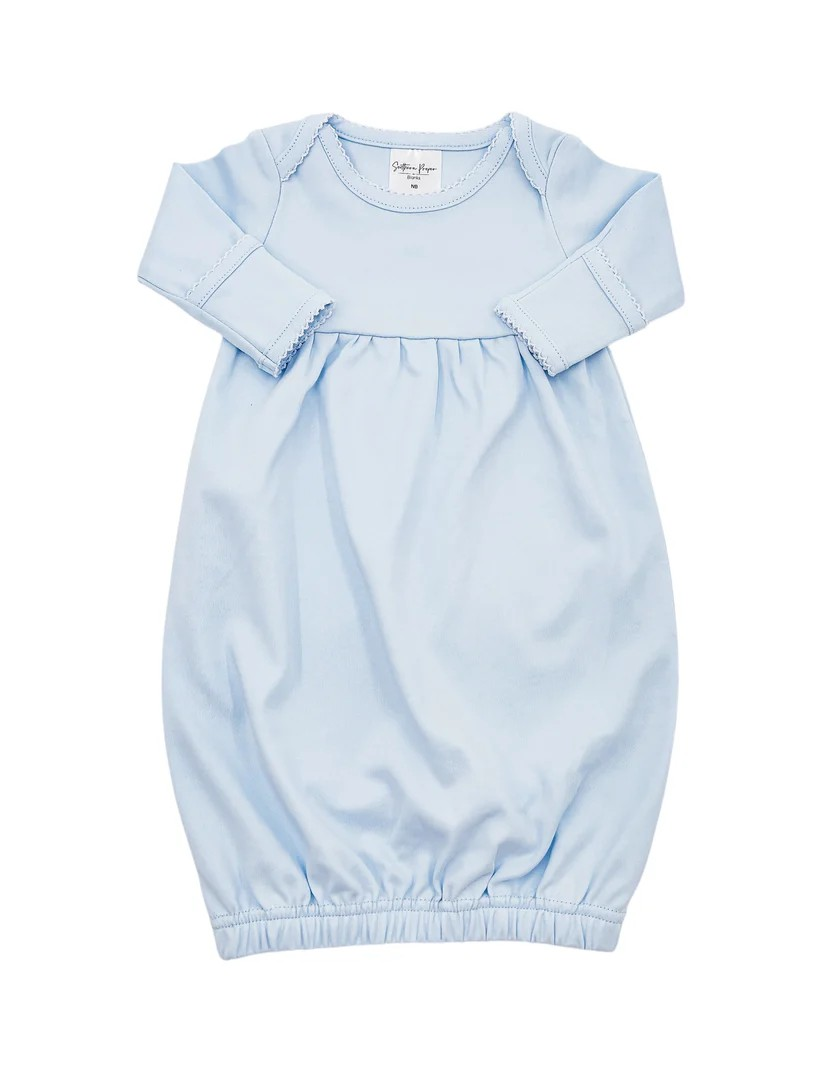 Monogrammed Picot Trim Baby Gown