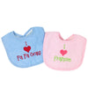 "I Love" Seersucker Bib
