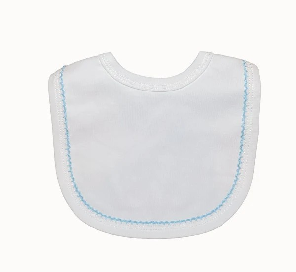 Monogrammed Picot Trim Bib