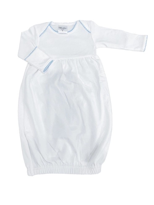 Monogrammed Picot Trim Baby Gown