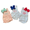 Girls Monogrammed Cotton Ruffle Sunsuit Bubble