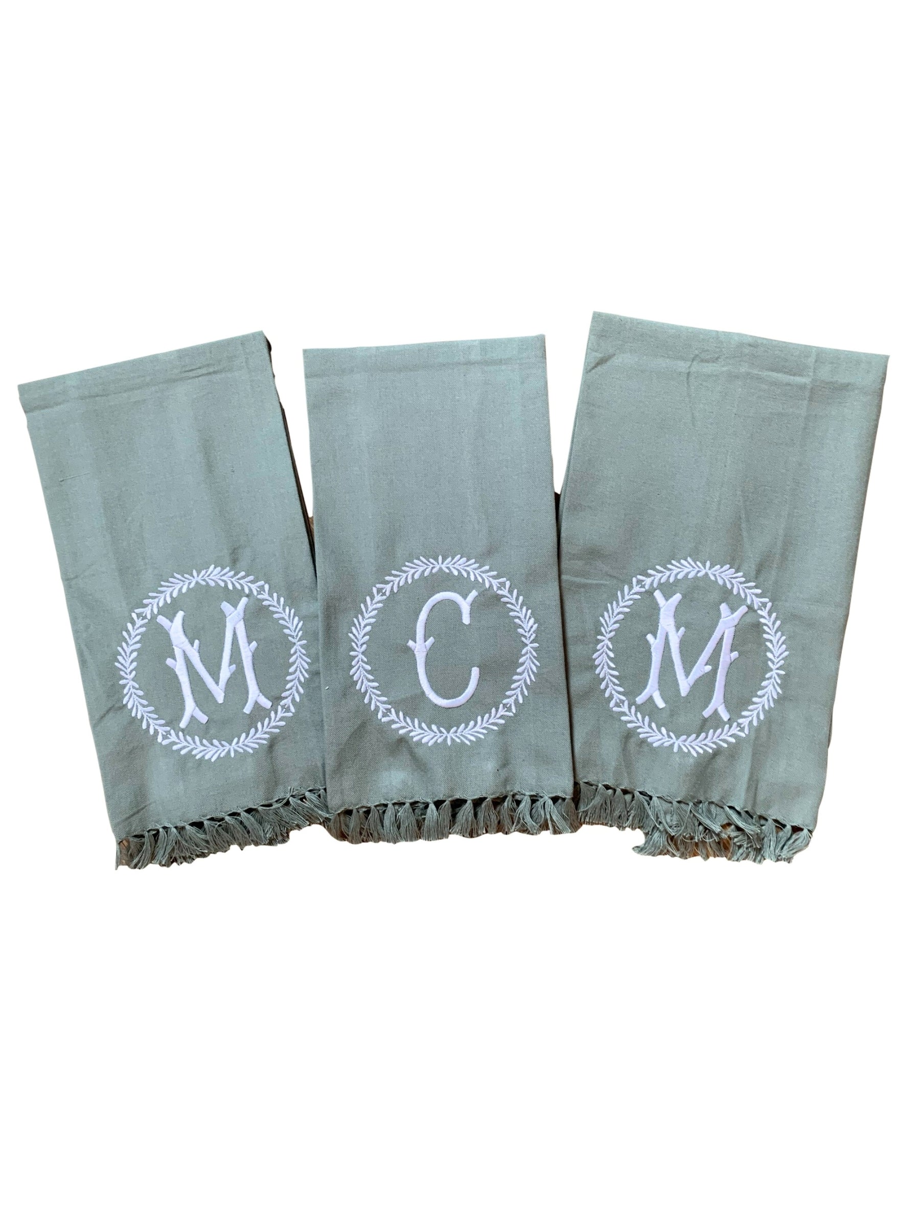 Monogrammed Fringe Hand Towel