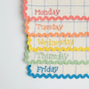 Embroidered Days of the Week Lunchbox Napkins