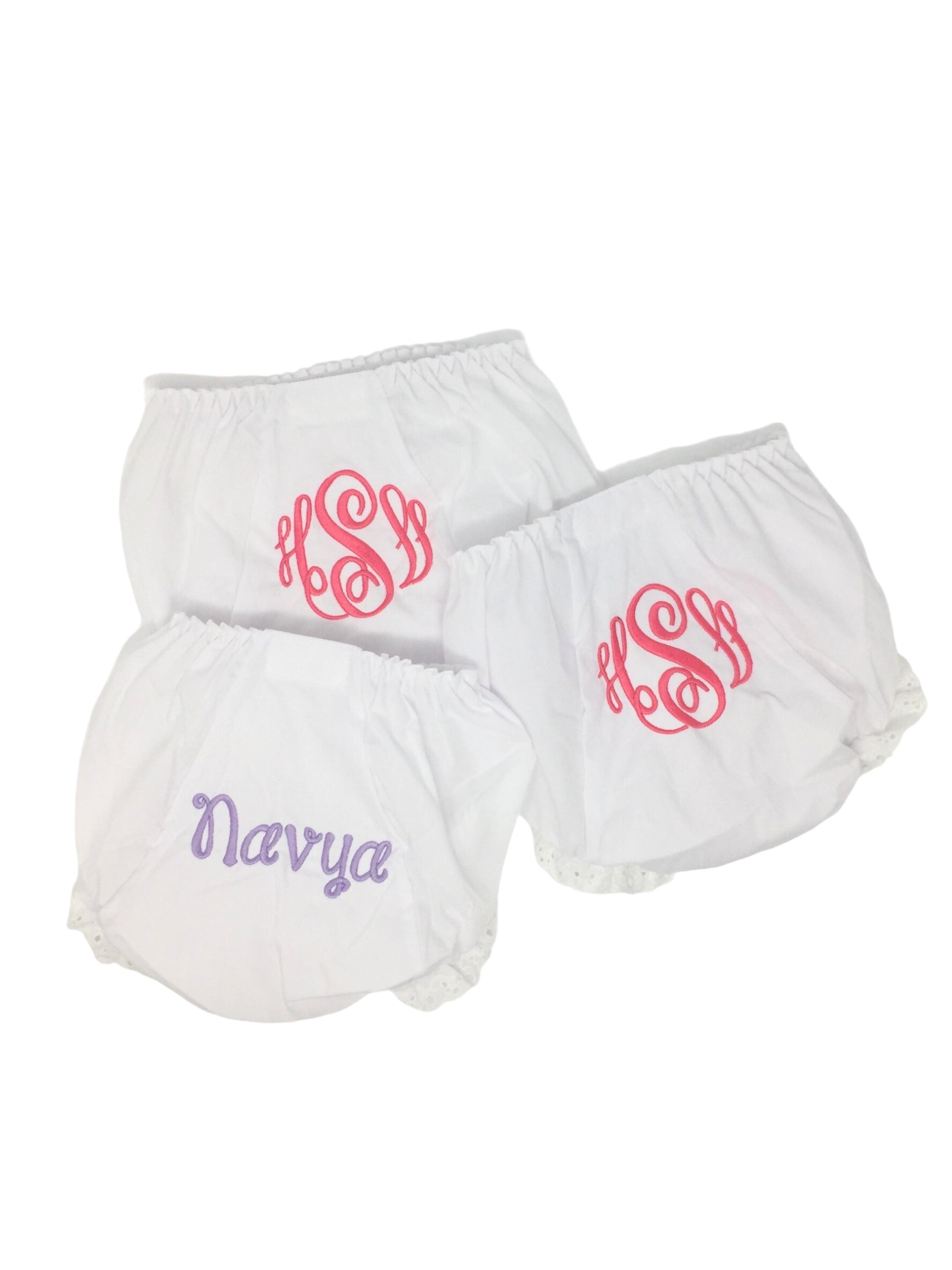 Monogrammed White Eyelet Bloomers