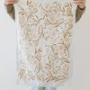 Pink Floral Linen Tea Towel