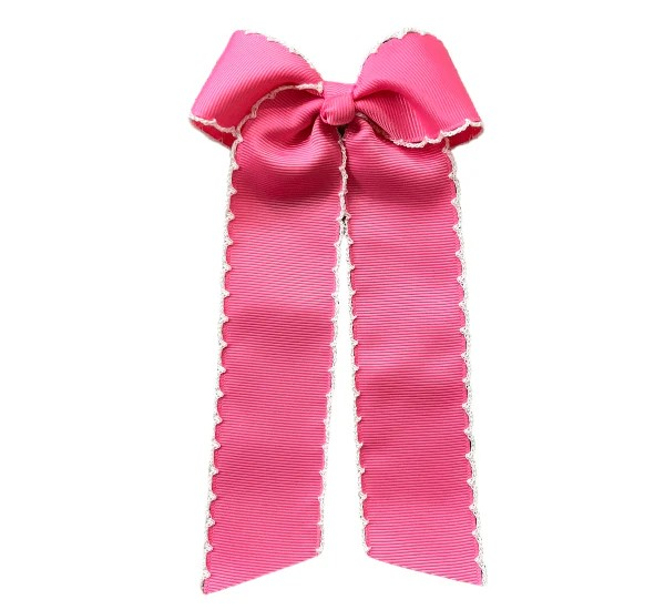 Monogrammed Moon Stitch Hair Bow