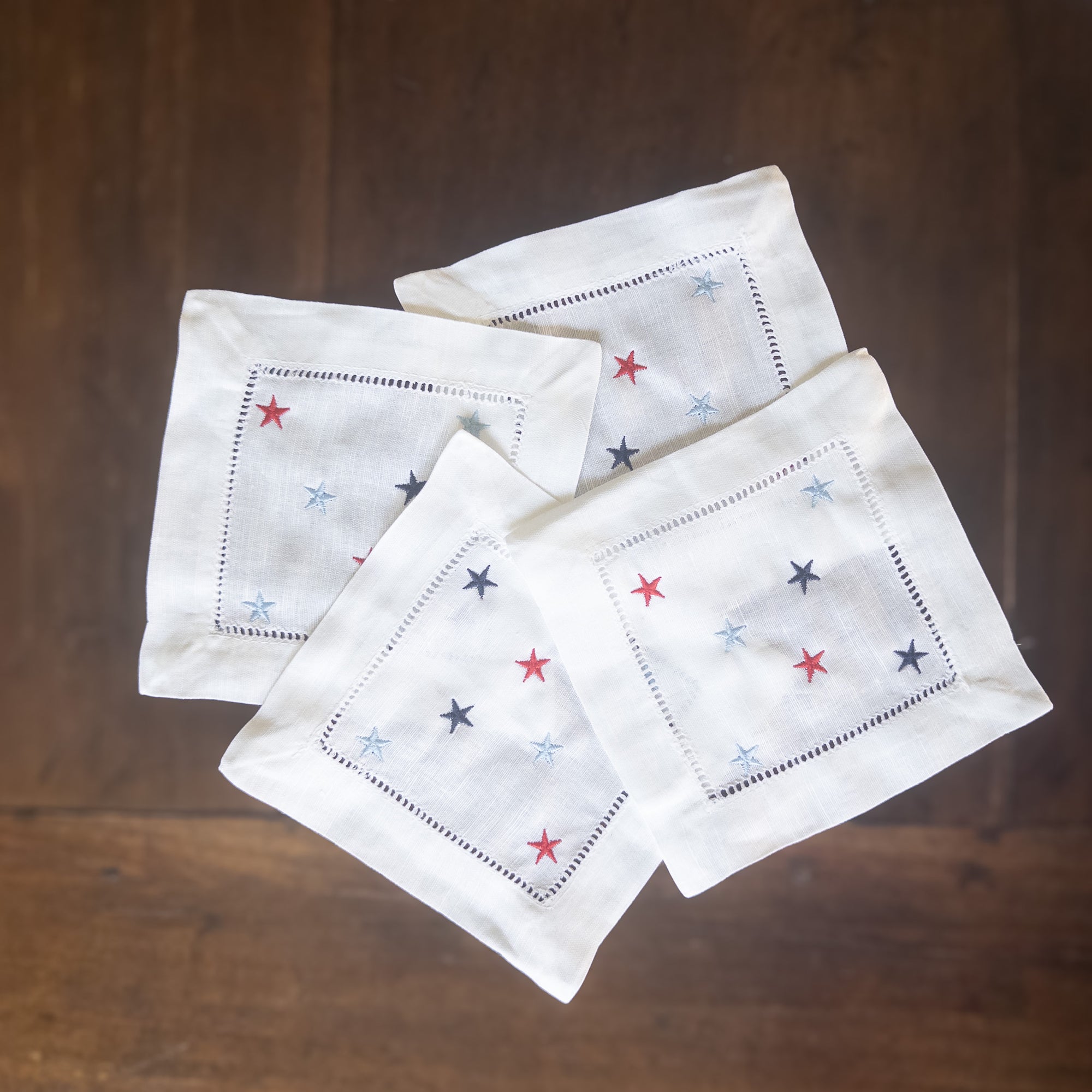 Embroidered Patriotic Cocktail Napkins