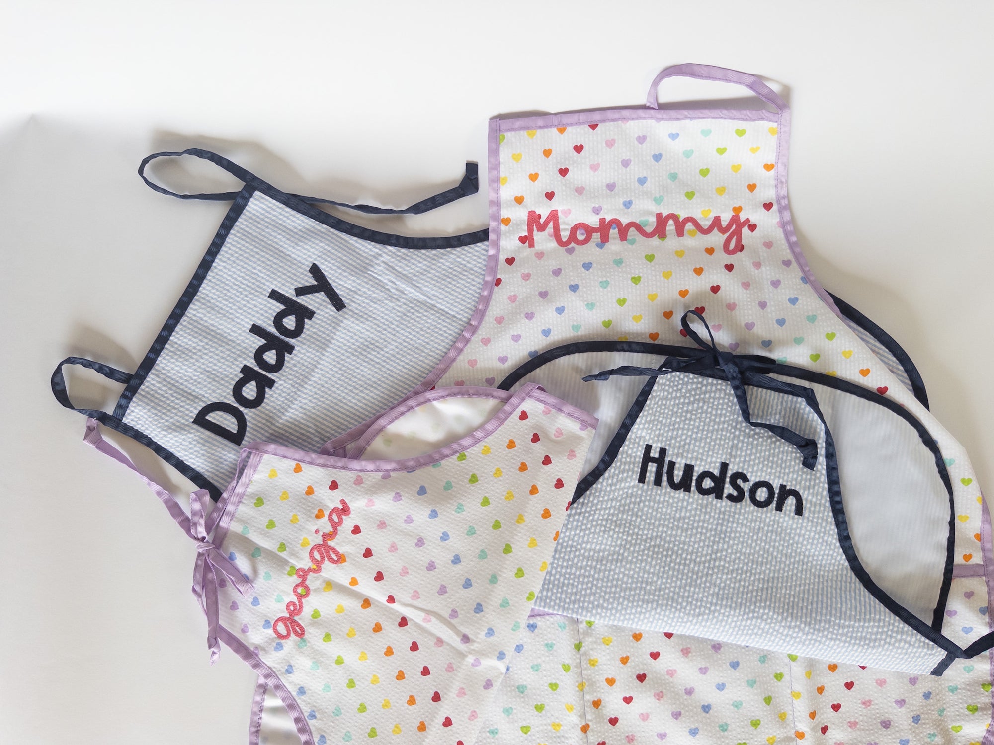 Adult Monogrammed Seersucker Aprons