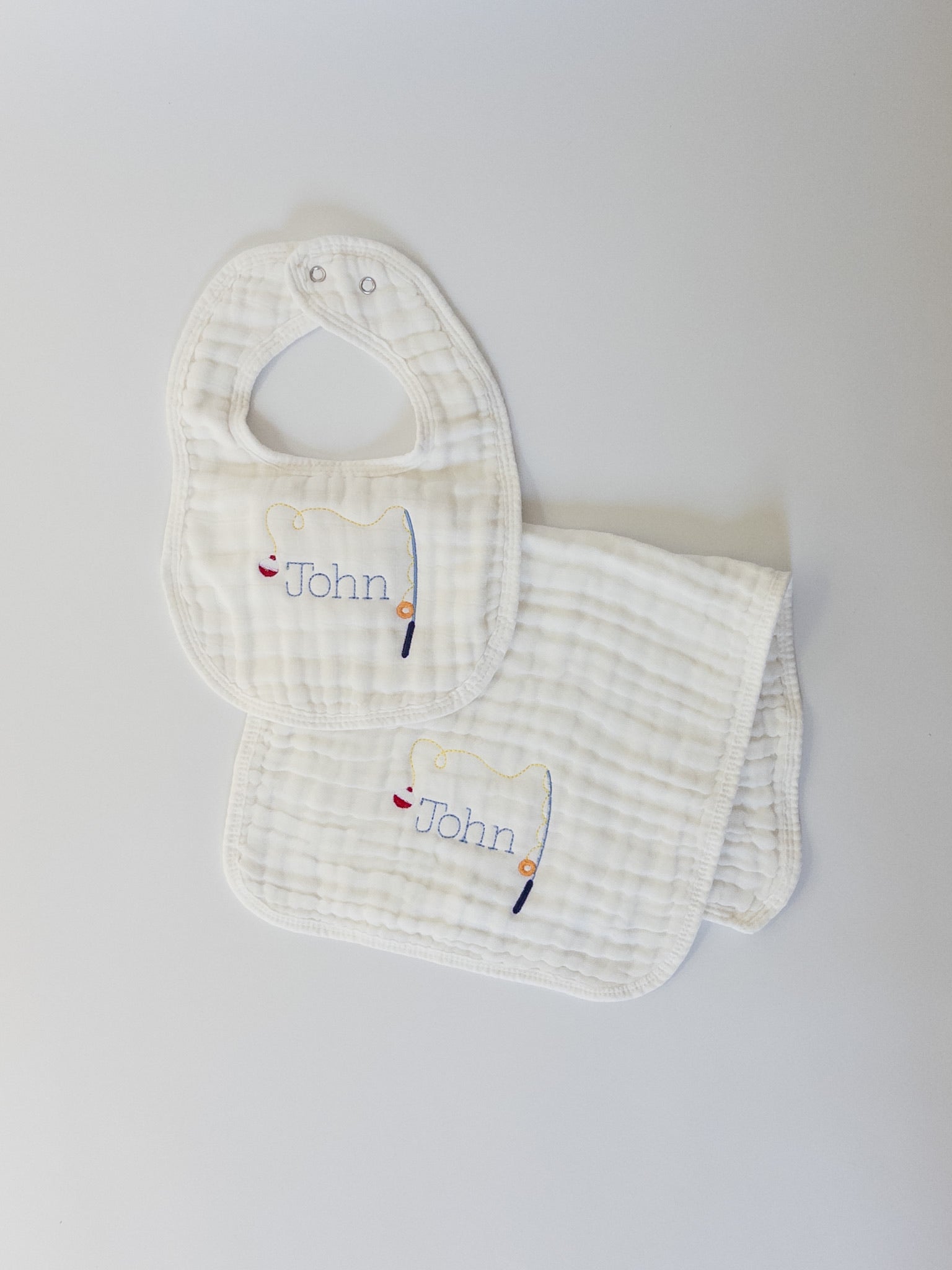 Monogrammed Bib + Burp Cloth Set