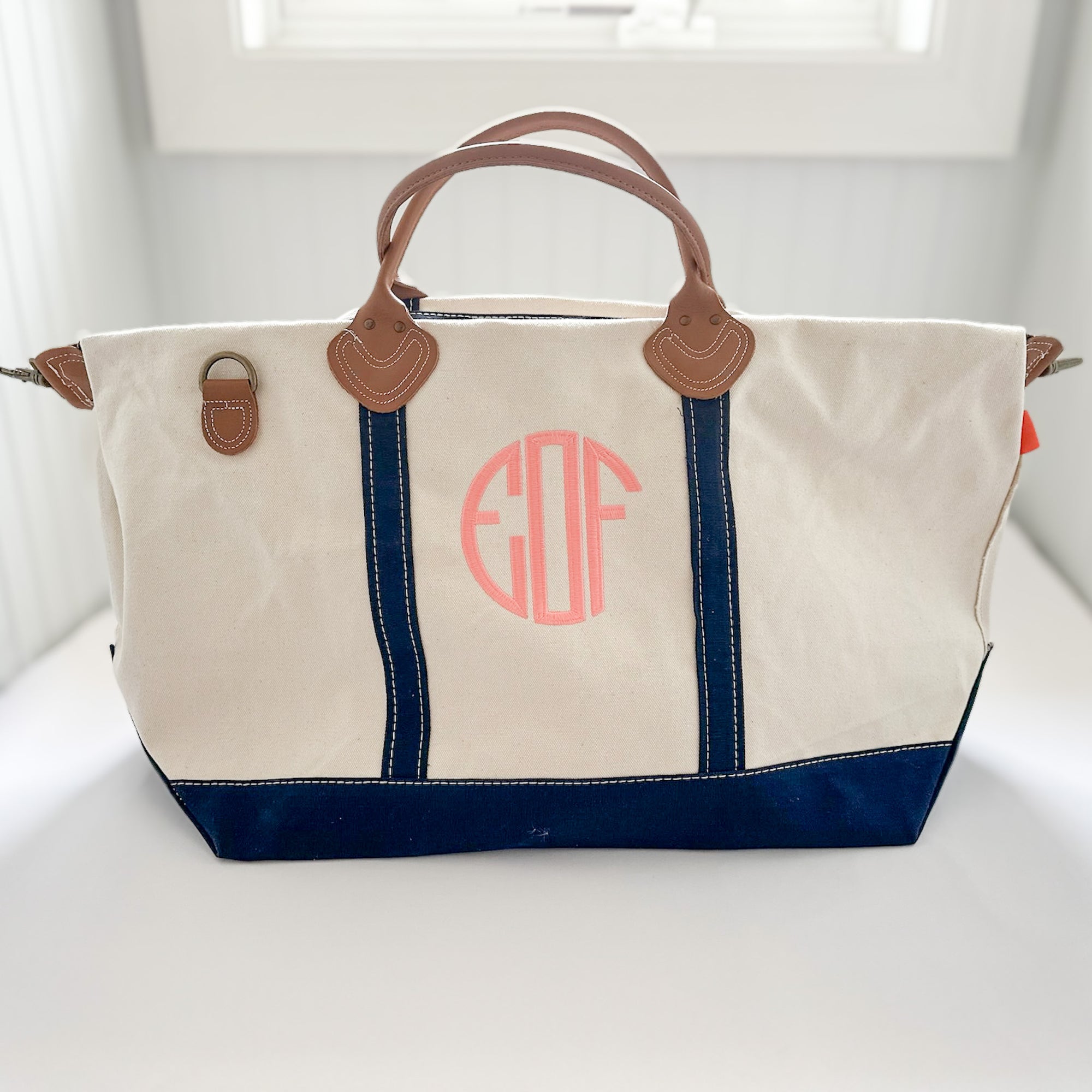 Monogrammed Canvas Weekender Bag