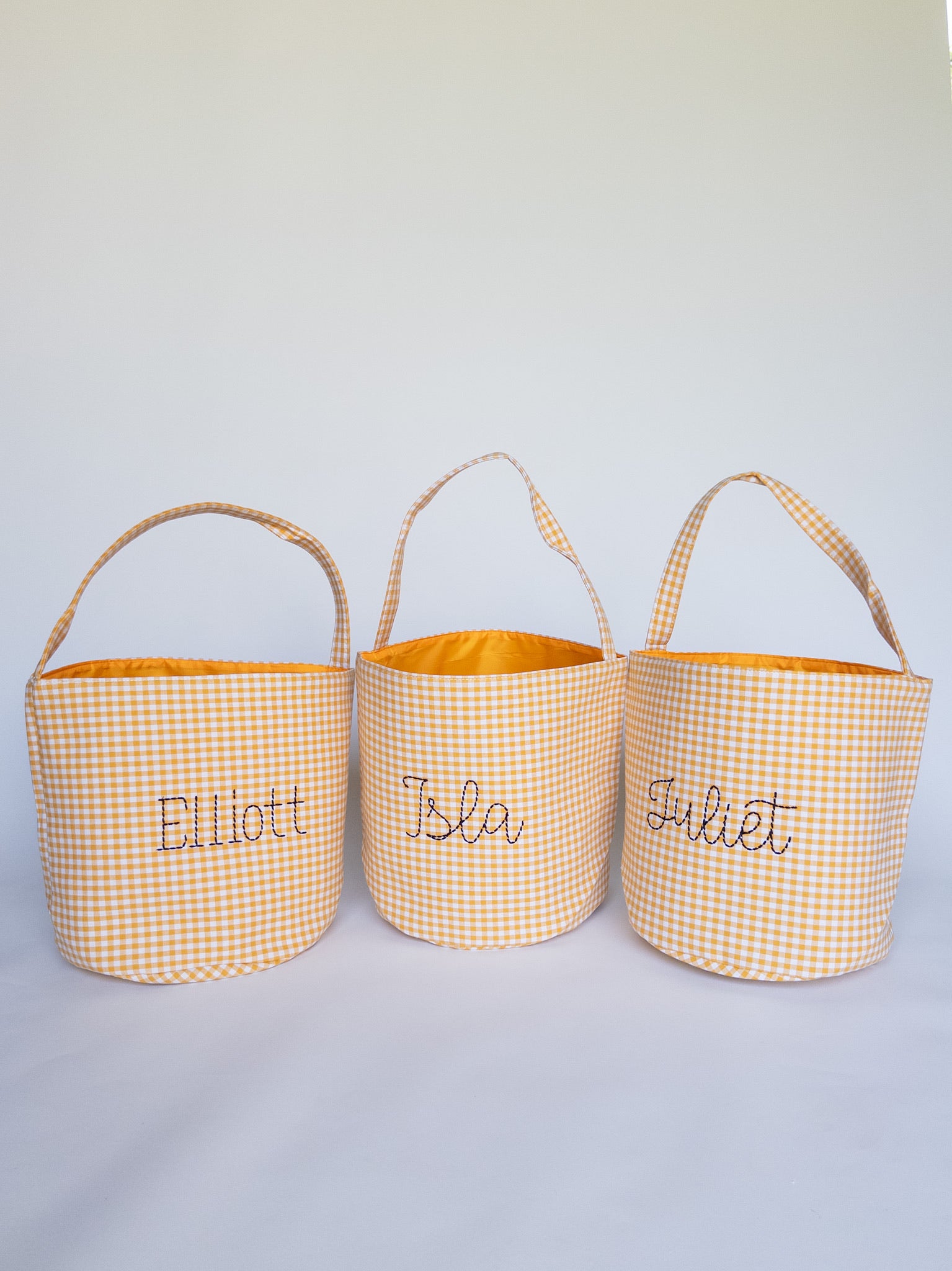 Monogrammed Orange Gingham Halloween Tote