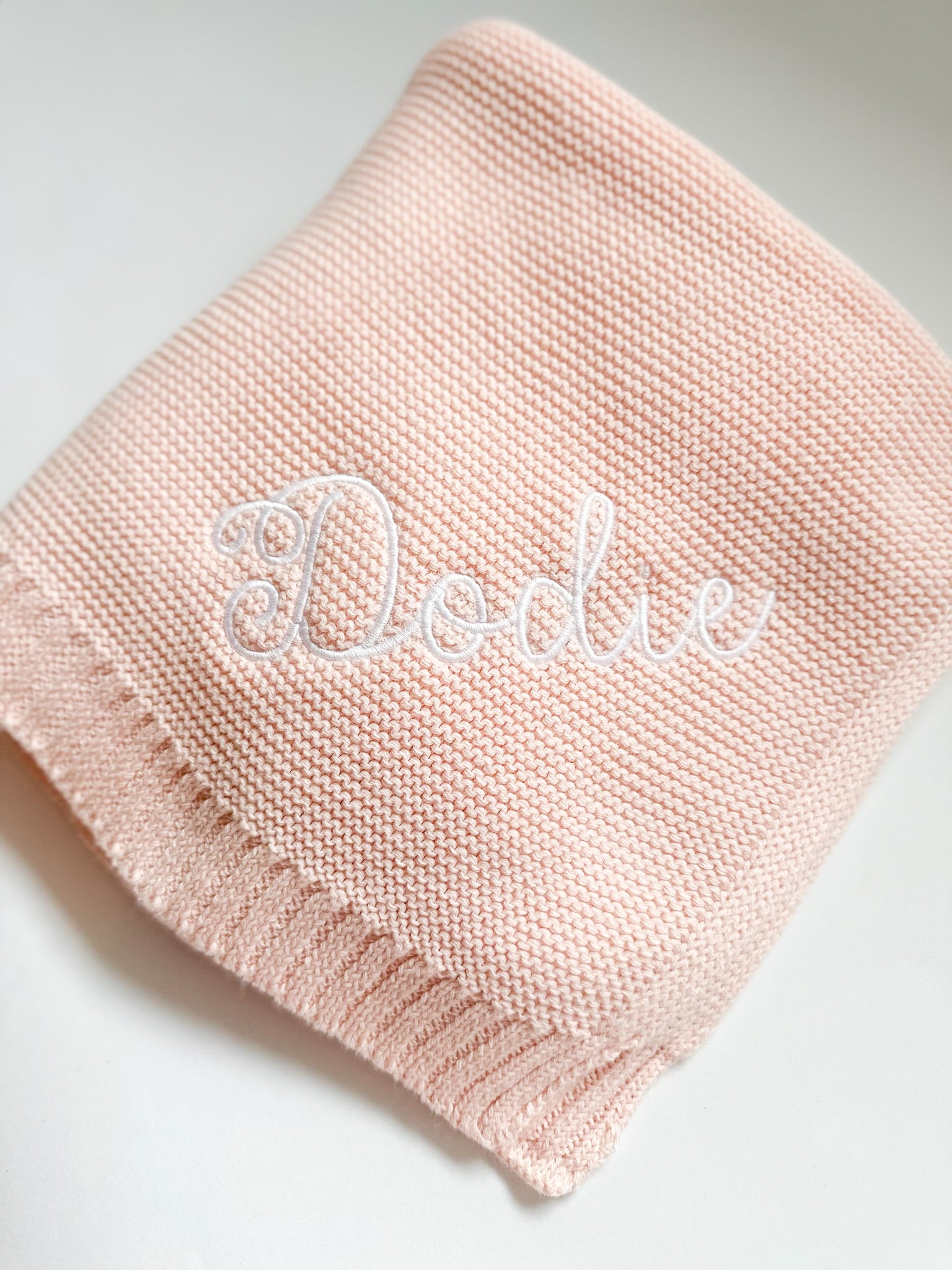 Monogrammed Knit Baby Blanket