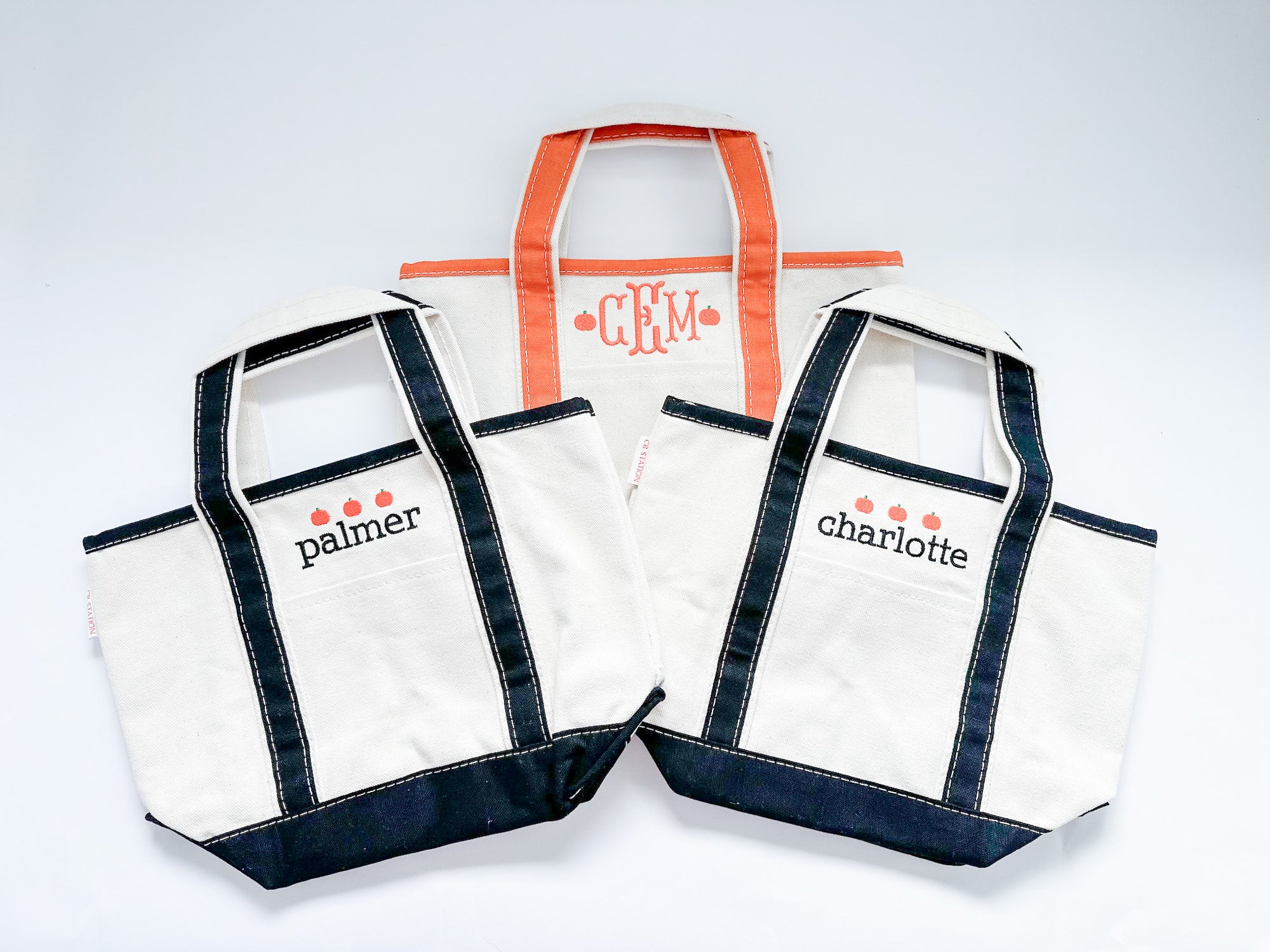 Monogrammed Small Canvas Tote Bag