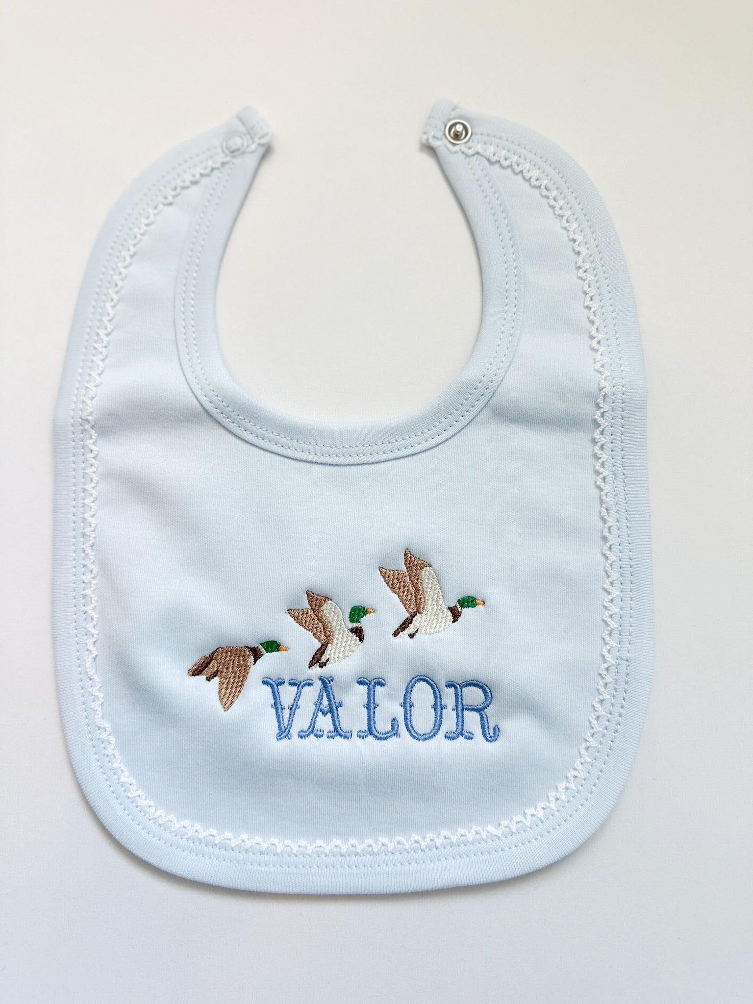 Monogrammed Picot Trim Bib