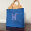 Monogrammed Small Jute Tote Bag