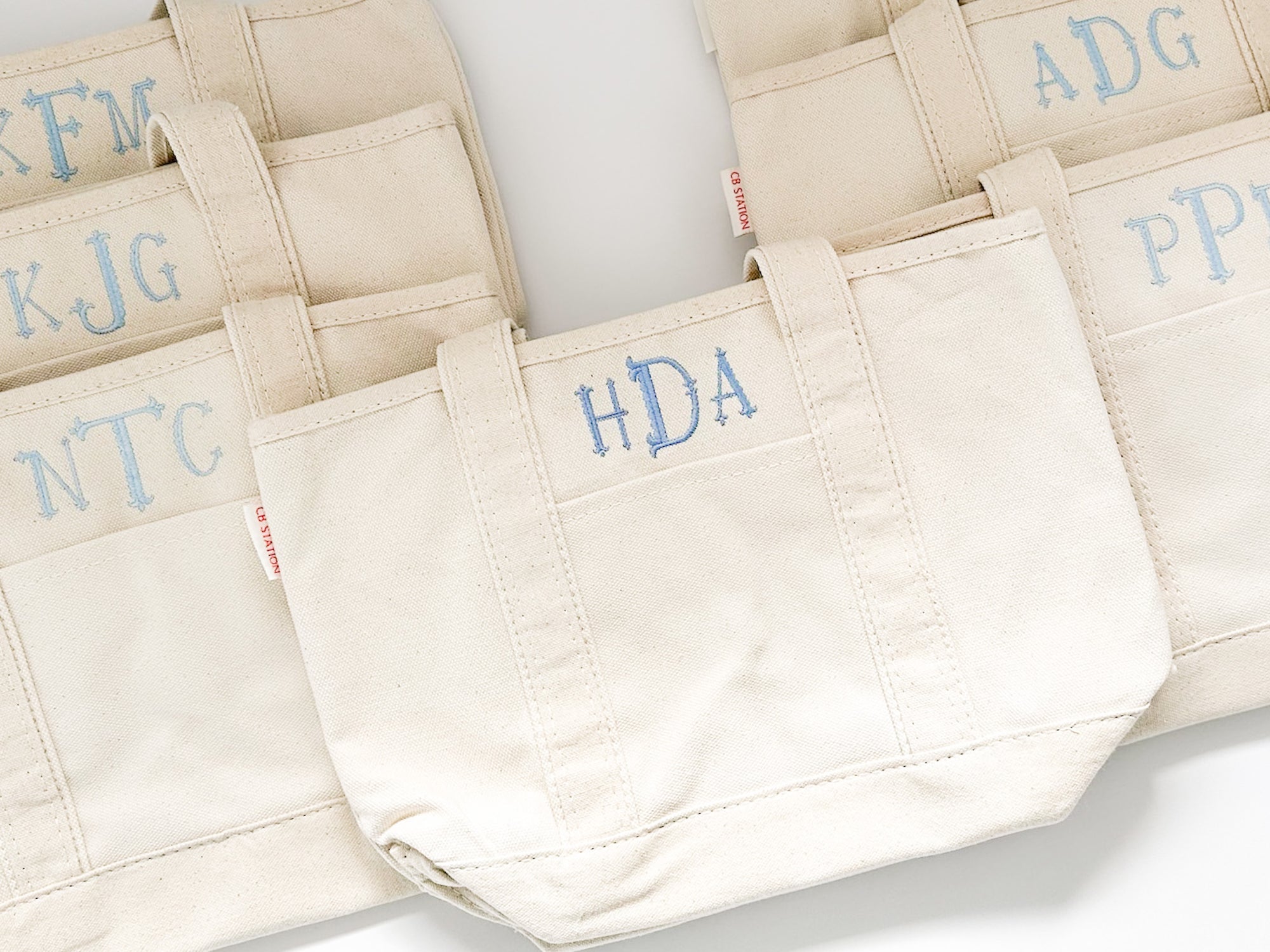 Monogrammed Small Canvas Tote Bag